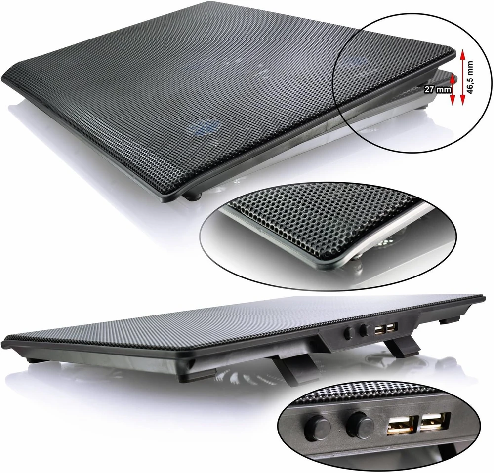 AAB Cooling AABCOOLING nešiojamojo kompiuterio aušinimo stovas su 5 ventiliatoriais ir USB, NCO084