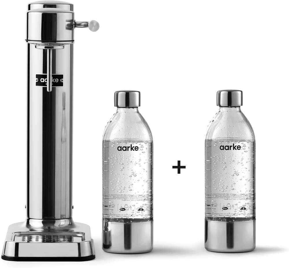 Aarke vandens gazavimo aparatas Carbonator 3, nerūdijančio plieno korpusas, 2 x 800 ml PET buteliai