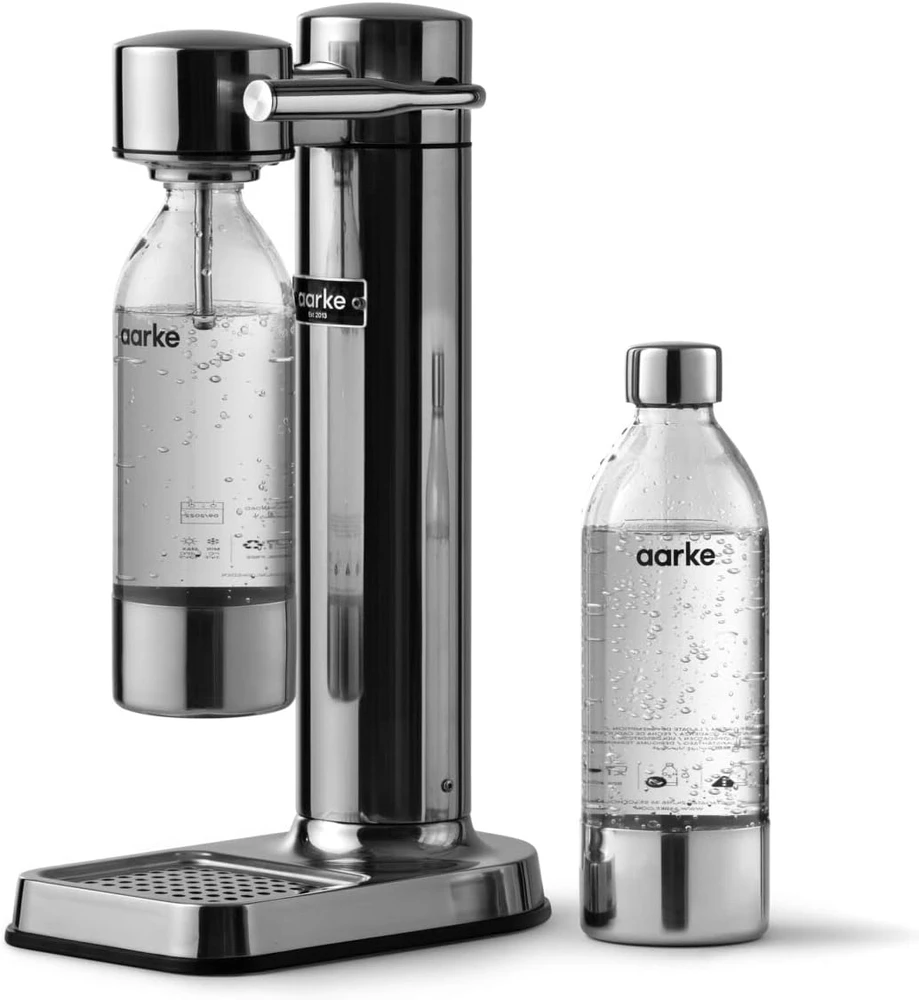 Aarke vandens gazavimo aparatas Carbonator 3, nerūdijančio plieno korpusas, 2 x 800 ml PET buteliai