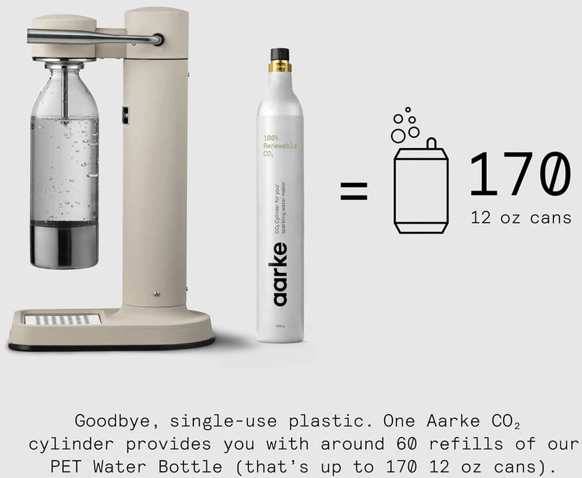 Gazuotų gėrimų gaminimo aparatas Aarke Carbonator 3, Juodos matinės spalvos