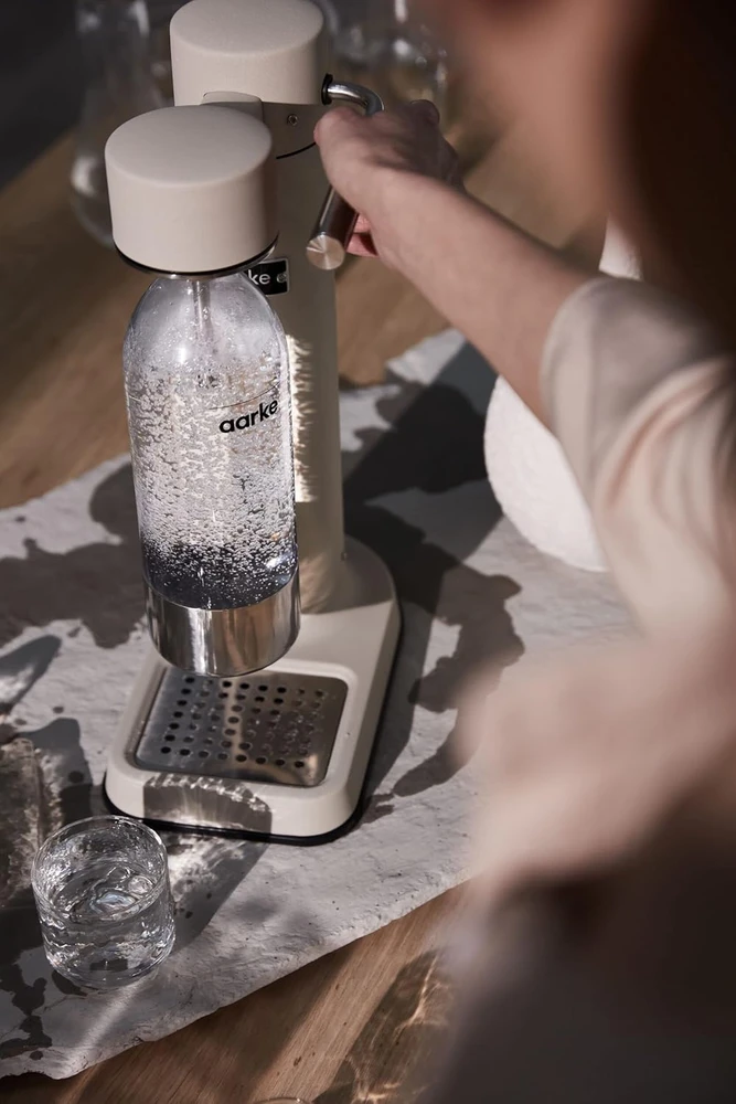 Aarke vandens gazavimo aparatas iš nerūdijančio plieno, 2 PET buteliai 800 ml, Carbonator 3, Sand
