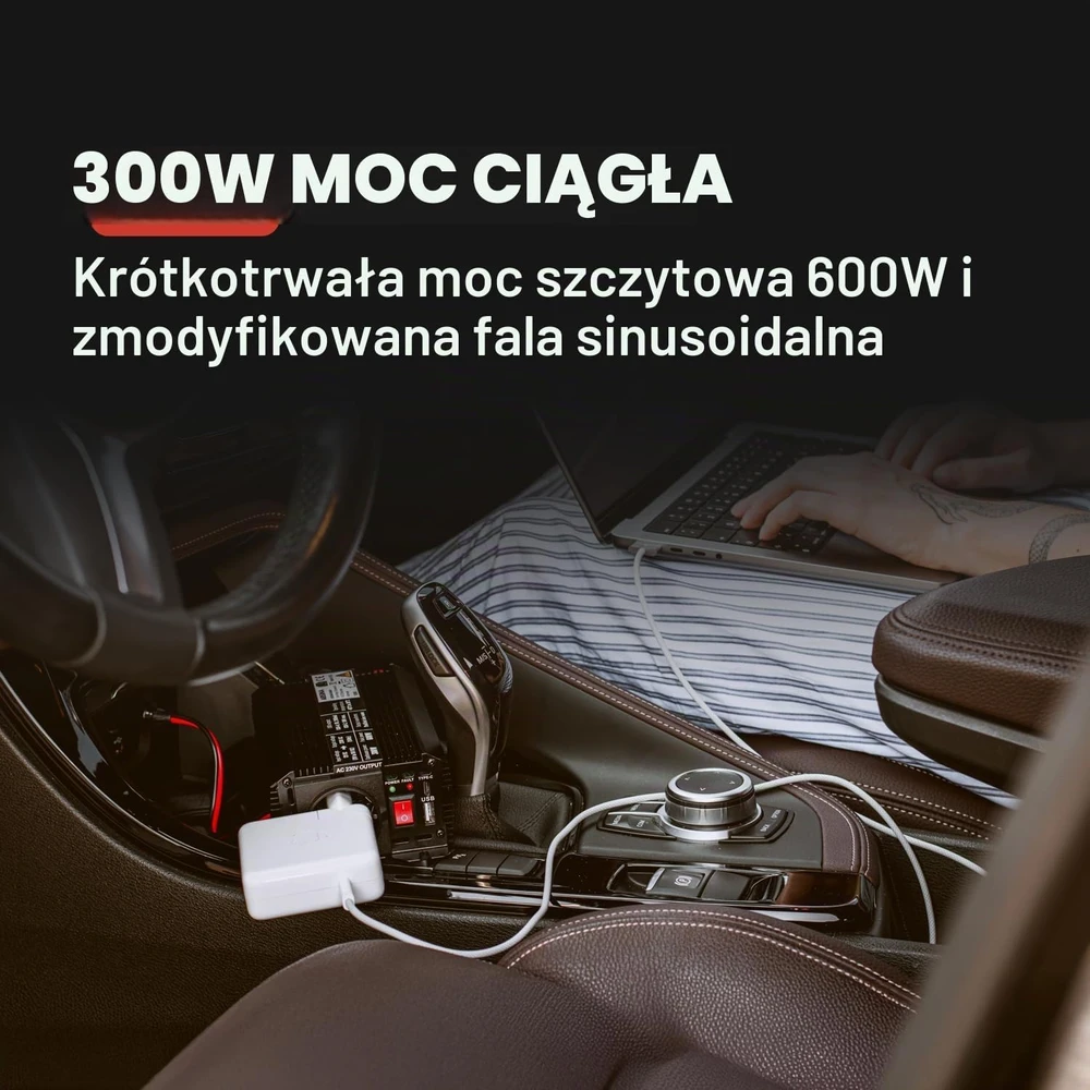 ABSINA įtampos keitiklis 12 V į 230 V, 300 W, modifikuota sinusoidė, 301500