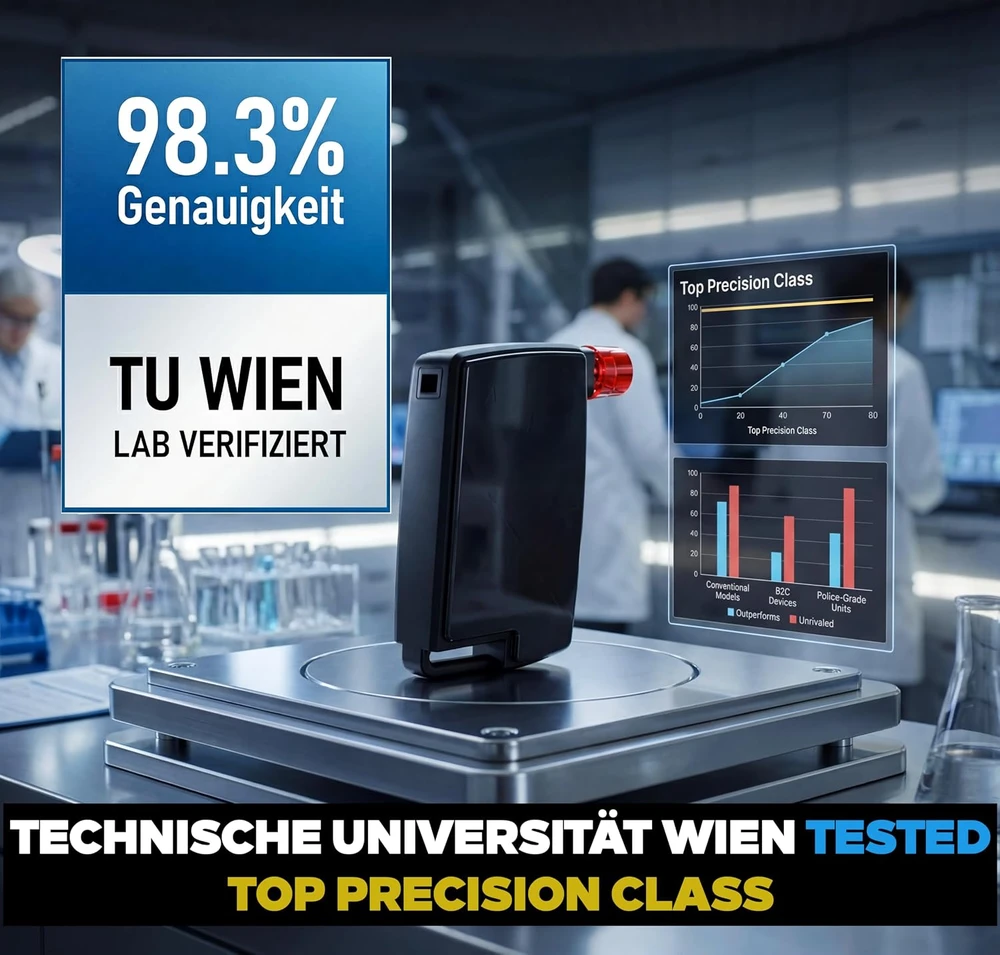 ACE elektrocheminis kišeninis alkotesteris XS su 5 kandikliais, ACE XS
