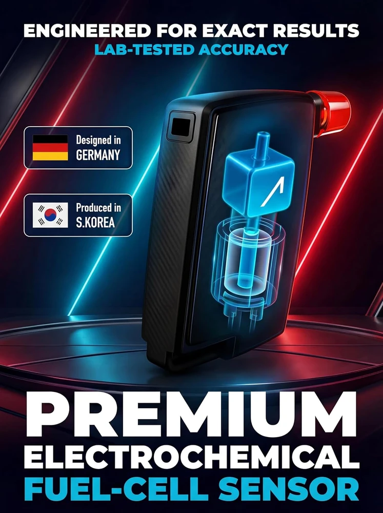 ACE elektrocheminis kišeninis alkotesteris XS su 5 kandikliais, ACE XS