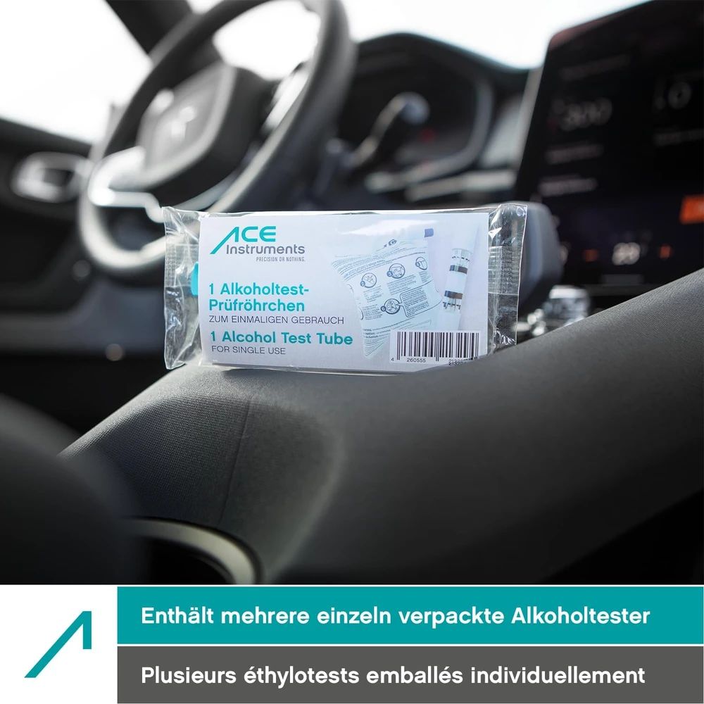 ACE vienkartinis alkotesteris su NF sertifikatu, 2 vnt., 0,5 promilės, ACE-13