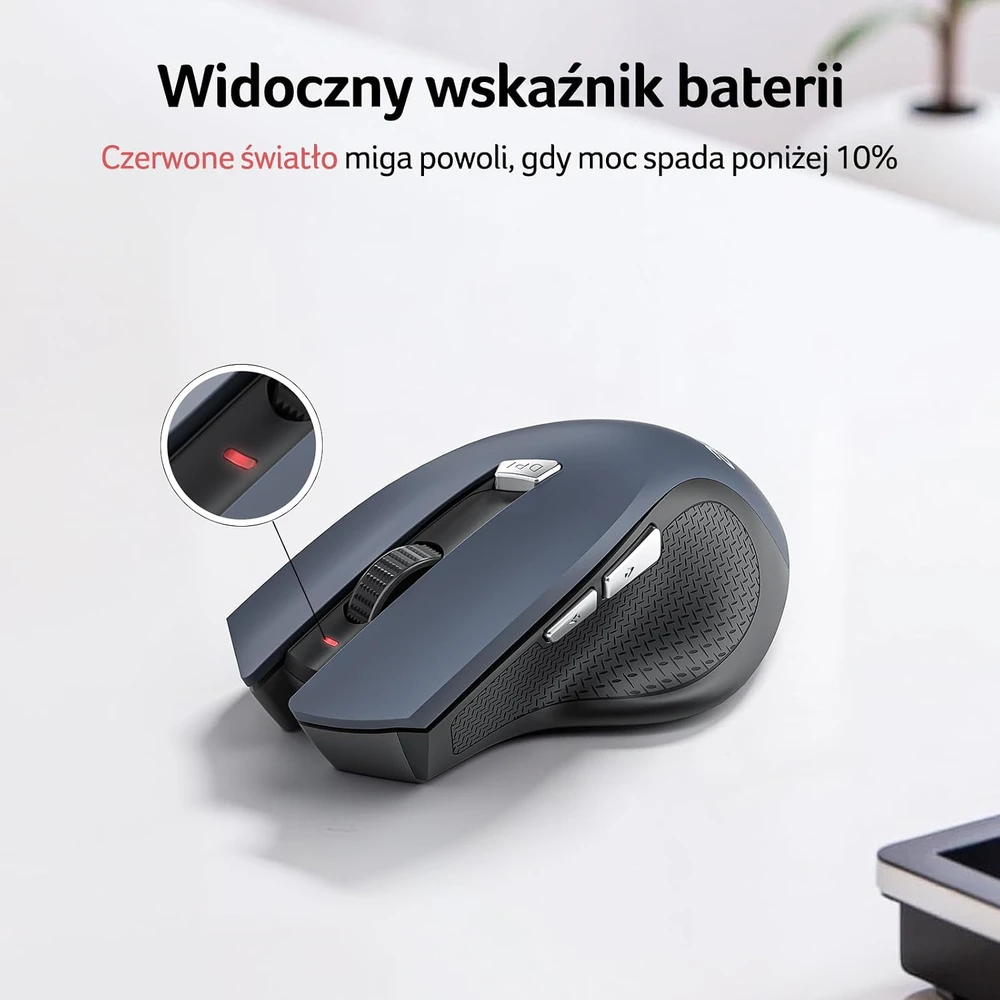 Acer belaidė ergonominė optinė pelė, 2,4 GHz, 1600 DPI, 6 mygtukai, OMR266