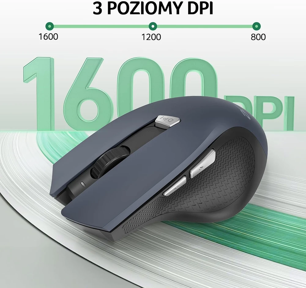 Acer belaidė ergonominė optinė pelė, 2,4 GHz, 1600 DPI, 6 mygtukai, OMR266