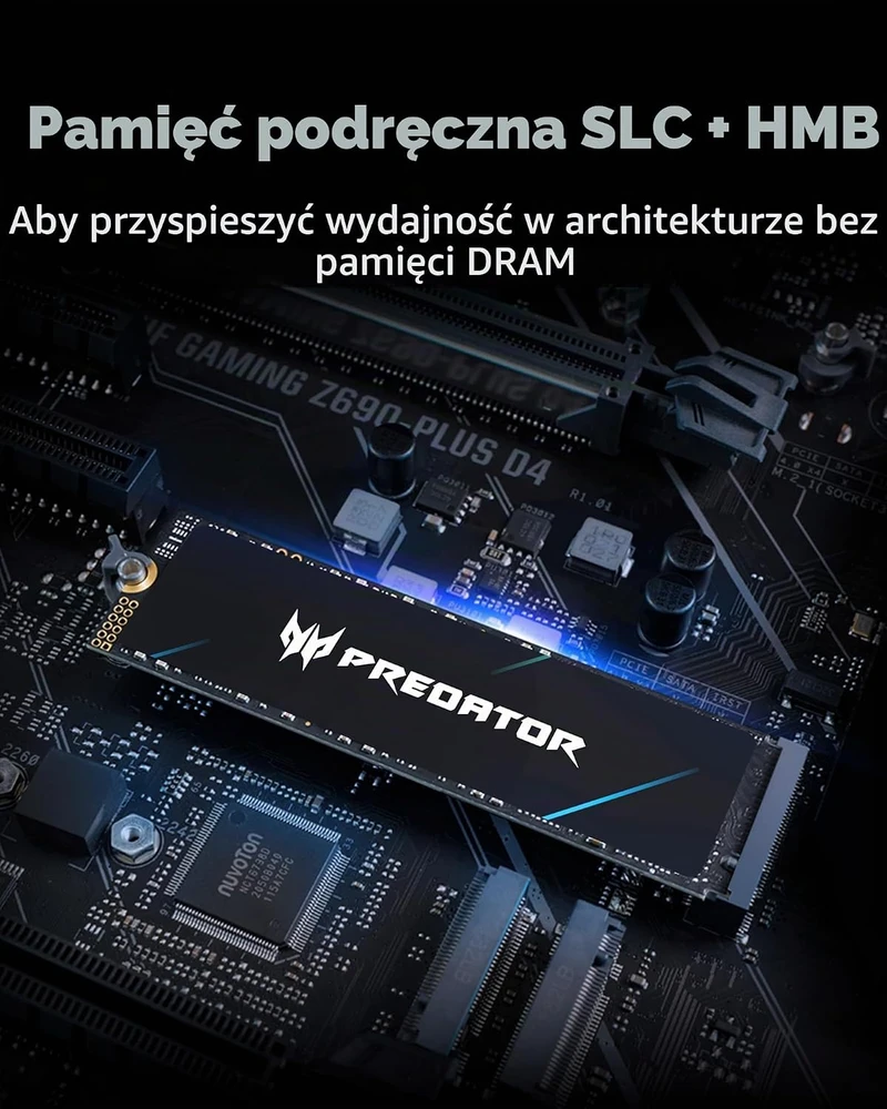 Acer Predator GM7 vidinis 1 TB M.2 2280 PCIe 4.0 NVMe SSD, BL.9BWWR.118
