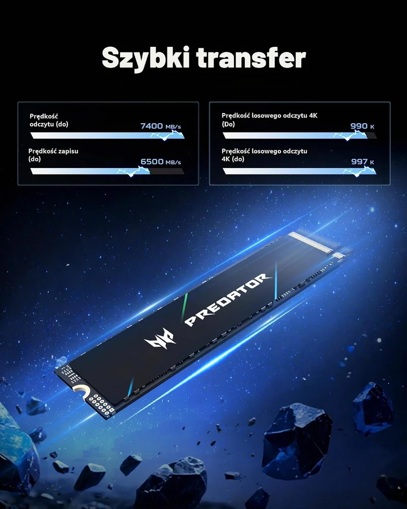 Acer Predator GM7 vidinis 1 TB M.2 2280 PCIe 4.0 NVMe SSD, BL.9BWWR.118