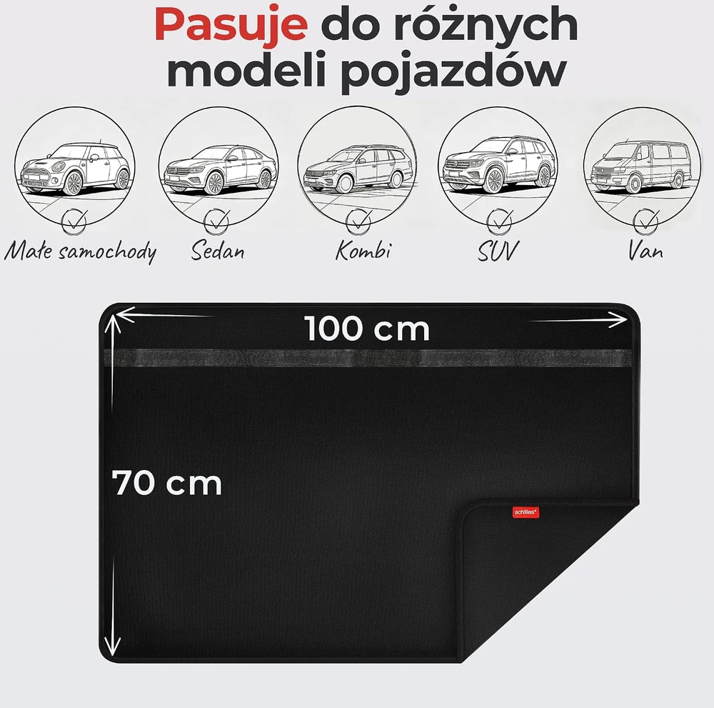 achilles automobilio bagažinės slenksčio apsauginis kilimėlis 100 × 70 cm AD216bl