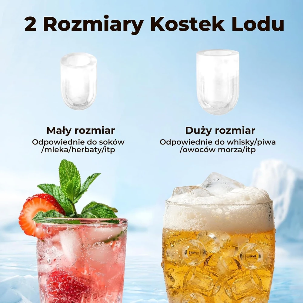 Acmeenjoy ledo gaminimo aparatas, 12 kg per parą, savaiminis valymas, 1,2 l talpos vandens bakas, HZB-12/Q
