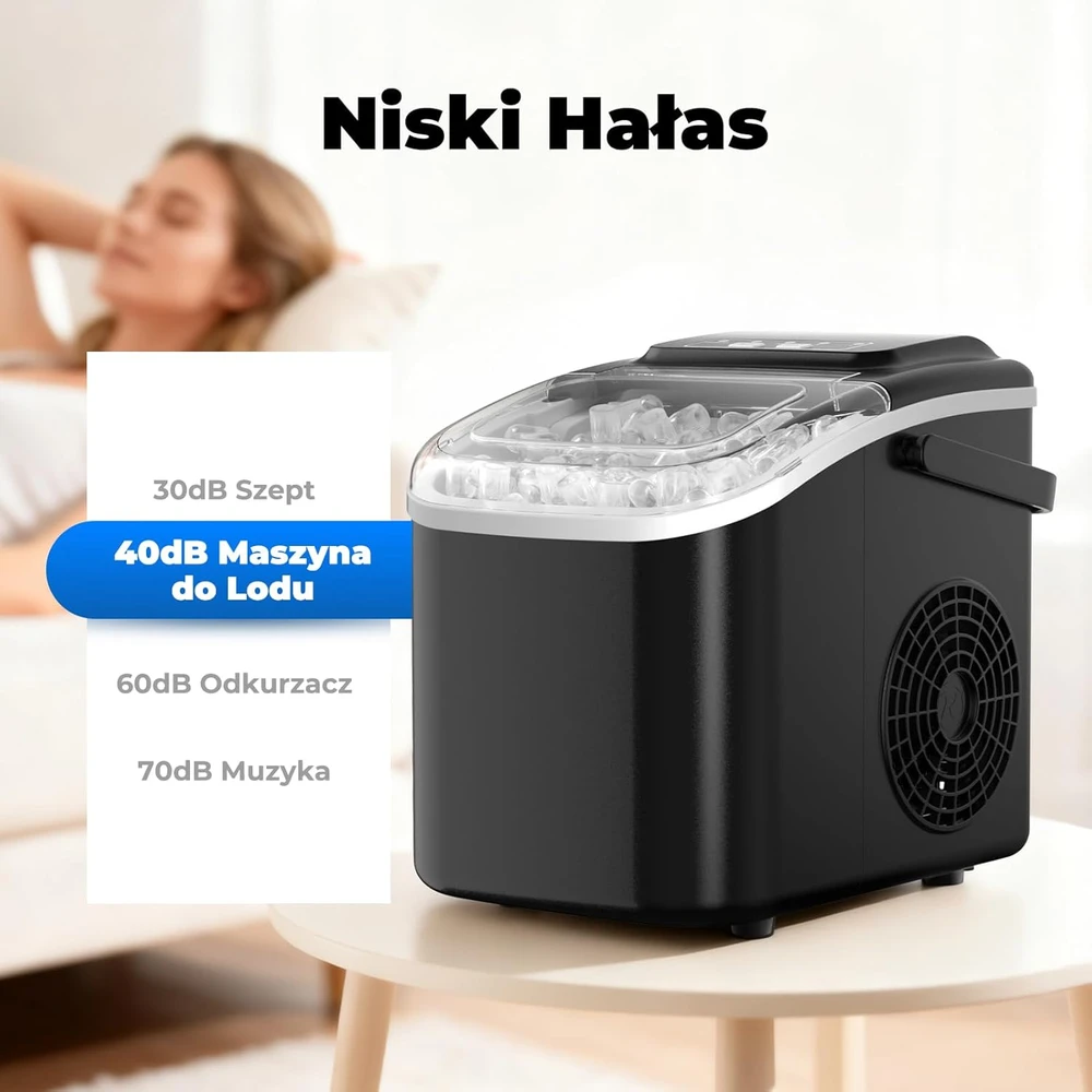Acmeenjoy ledo gaminimo aparatas, 12 kg per parą, savaiminis valymas, 1,2 l talpos vandens bakas, HZB-12/Q