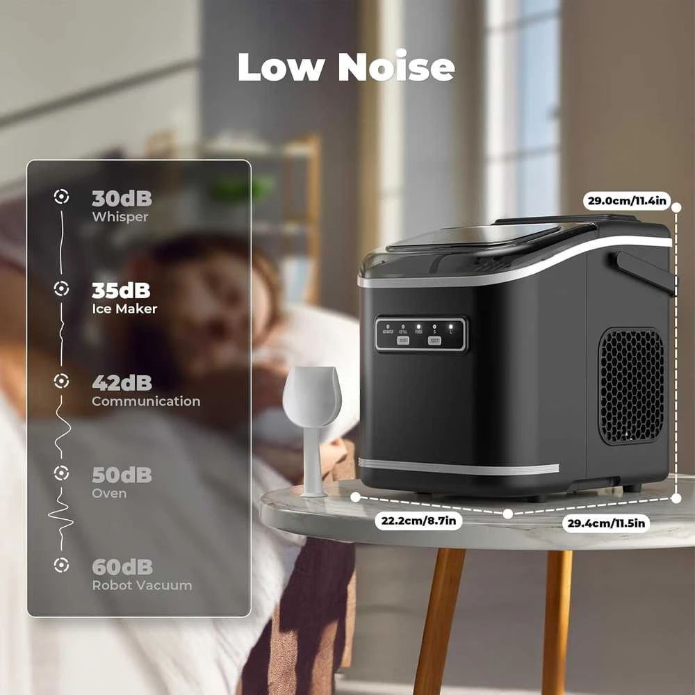 Acmeenjoy ledo kubelių gaminimo aparatas, 12 kg per 24 h, 110 W, du dydžiai, HZB-12/K