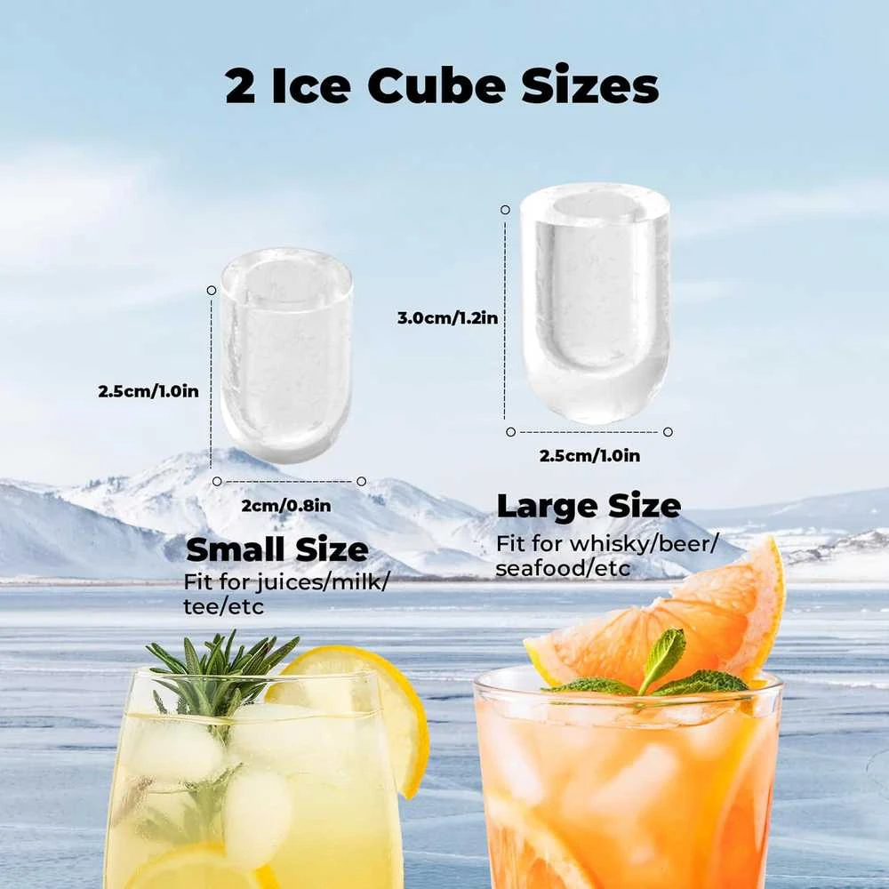 Acmeenjoy ledo kubelių gaminimo aparatas, 12 kg per 24 h, 110 W, du dydžiai, HZB-12/K