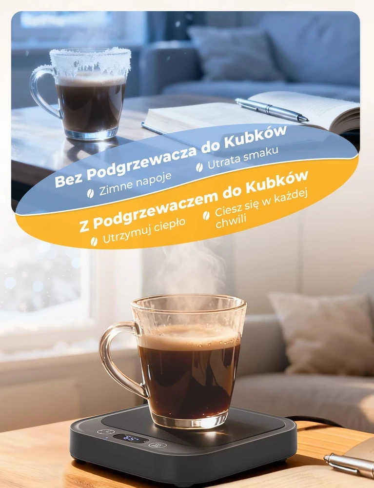 Acmeenjoy puodelių šildytuvas, 4 temperatūros lygiai, N20