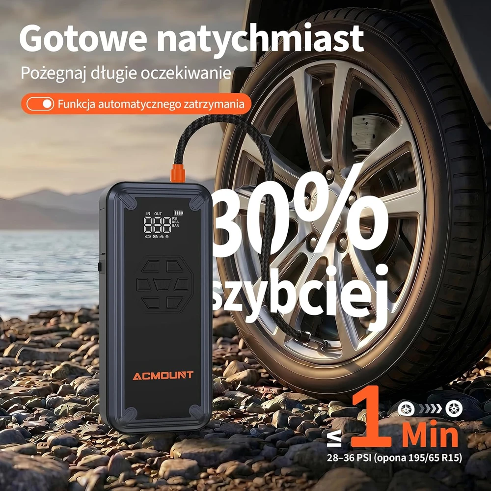 Acmount automobilio akumuliatoriaus paleidimo įrenginys 7000 A, 21800 mAh, 150 PSI, W160