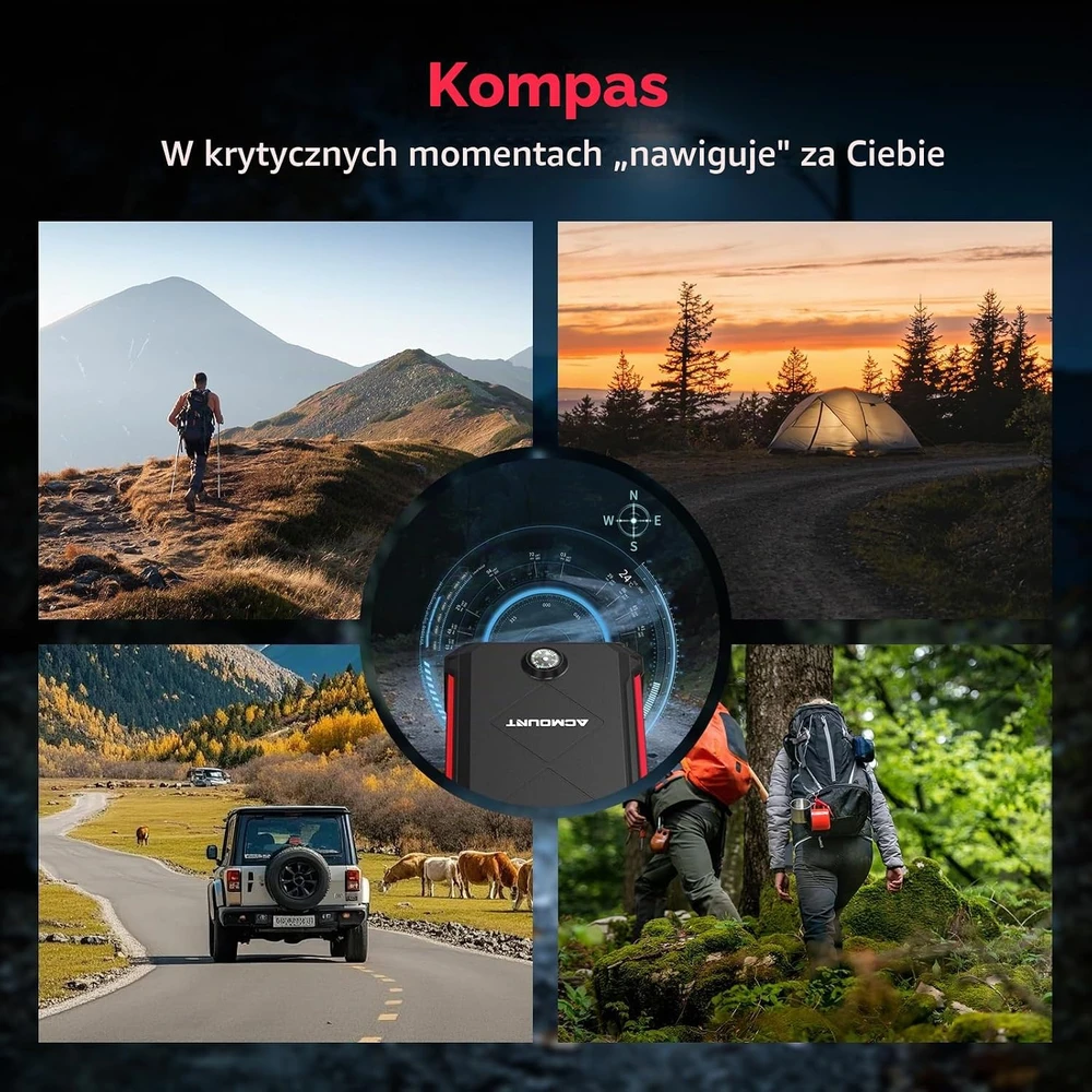 Acmount automobilio užvedimo įrenginys 7000 A, 23800 mAh, 12 V, P110
