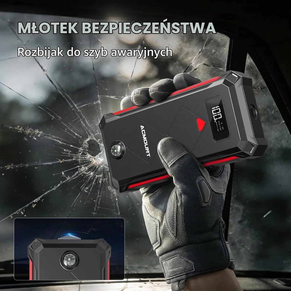 Acmount automobilio užvedimo įrenginys 7000 A, 23800 mAh, 12 V, P110