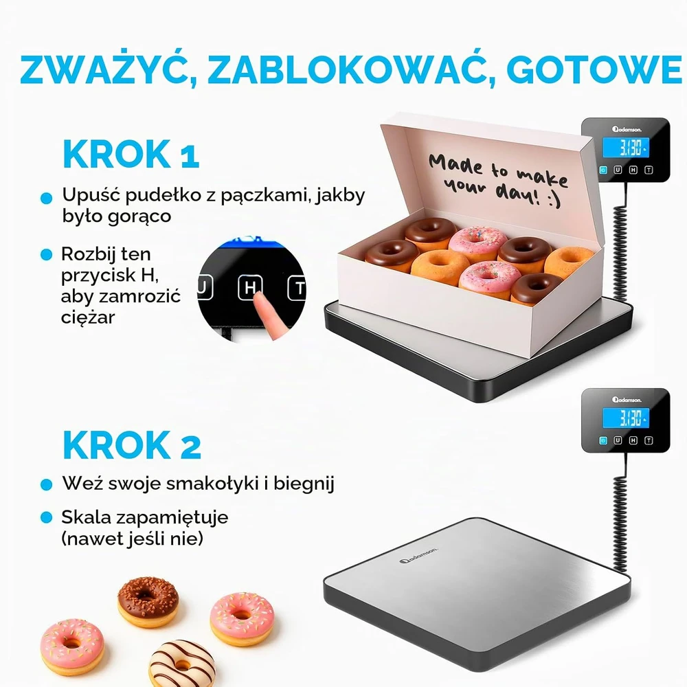 Adamson elektroninės siuntų svarstyklės iki 200 kg, 10 g tikslumas, ADPOS1138