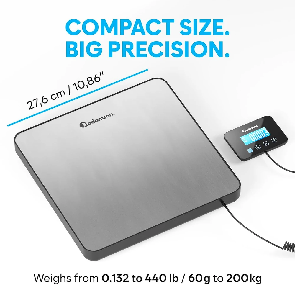 Adamson elektroninės siuntų svarstyklės iki 200 kg, 10 g tikslumas, ADPOS1138