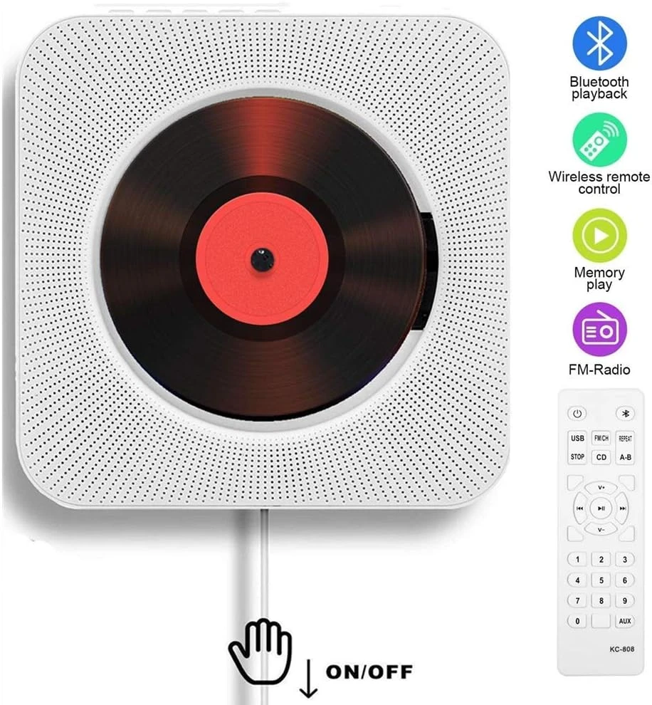 Adirigo nešiojamasis CD grotuvas su Bluetooth, FM radiju ir USB, modelis 808