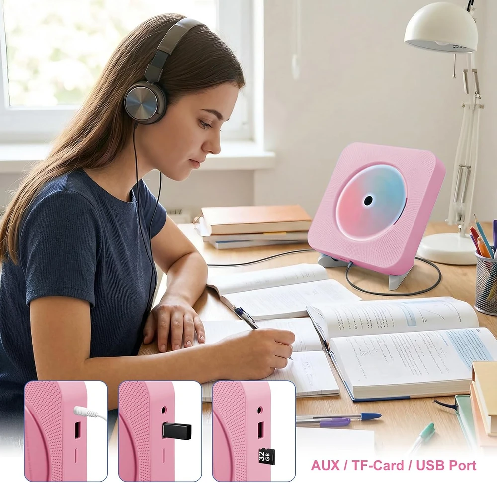 Adirigo nešiojamasis CD grotuvas su Bluetooth, FM radiju ir USB, modelis 808