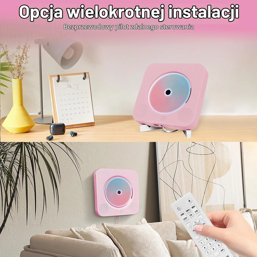 Adirigo nešiojamasis CD grotuvas su Bluetooth, FM radiju ir USB, modelis 808