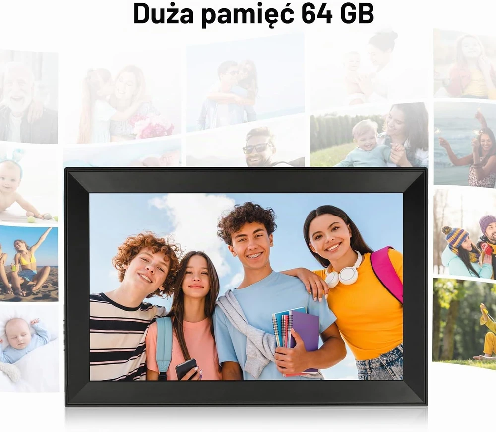 AEEZO skaitmeninis nuotraukų rėmelis, 15,6 col., 64 GB, Wi-Fi
