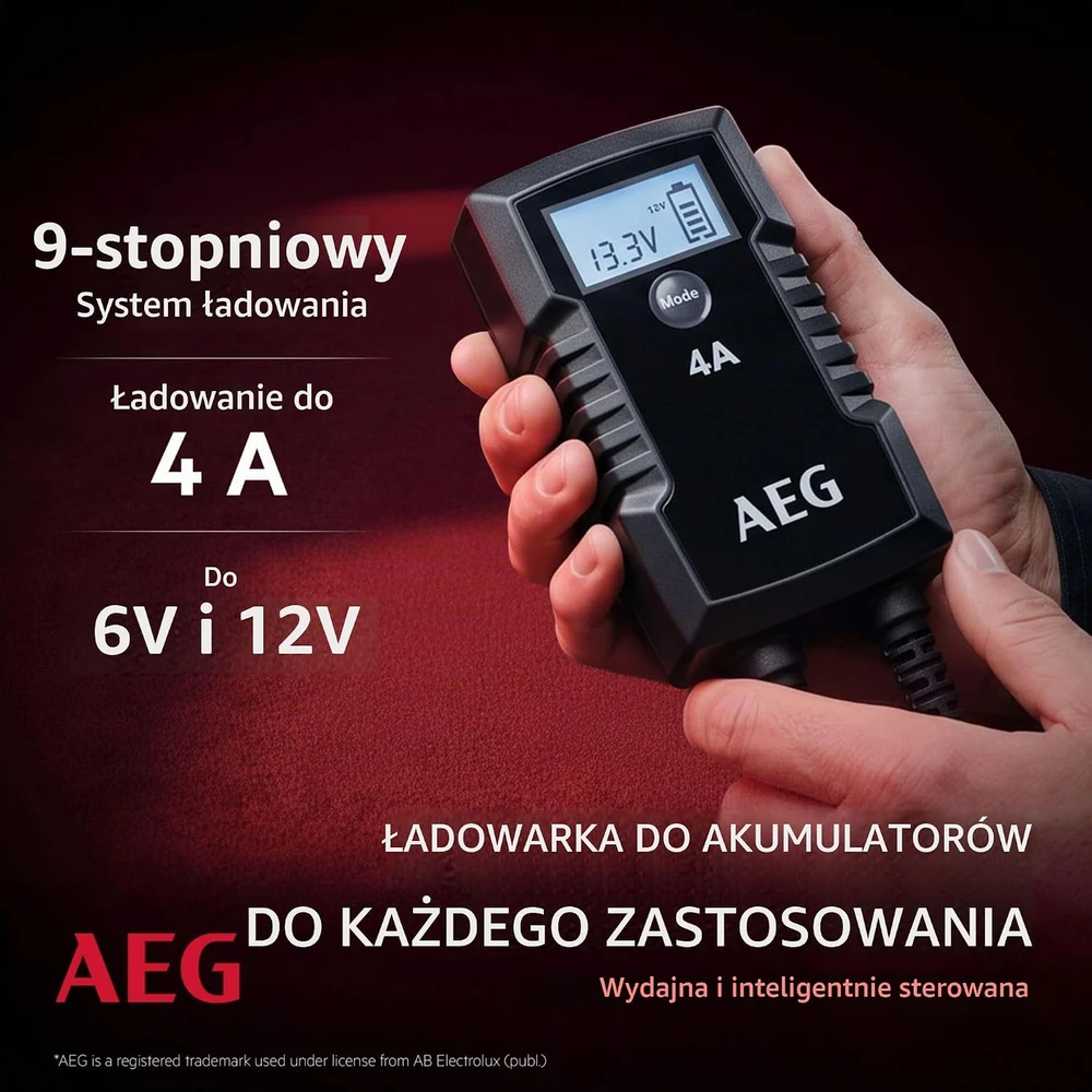 AEG automobilinio akumuliatoriaus mikroprocesorinis įkroviklis 6/12 V 4 A LD 4.0 10616