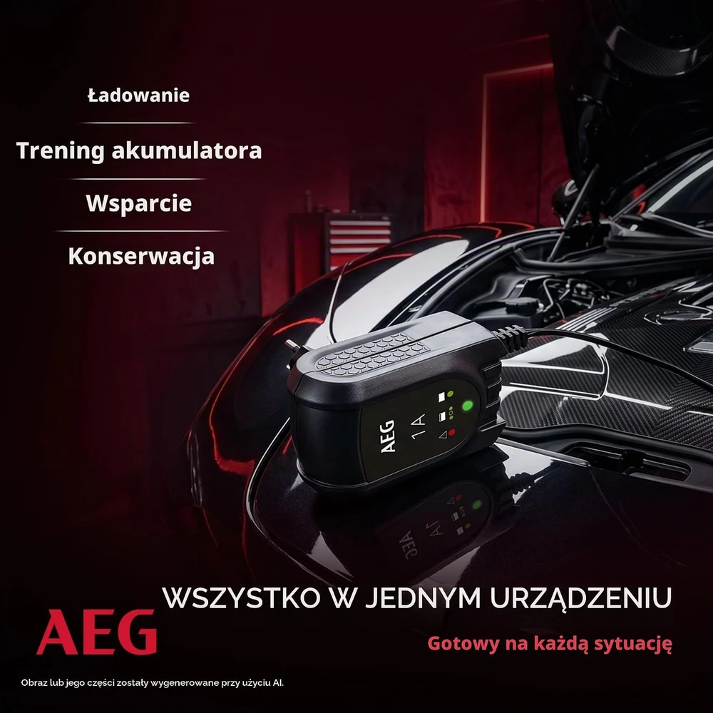AEG automobilio akumuliatoriaus įkroviklis ir palaikymo įrenginys 12 V 1 A 97175