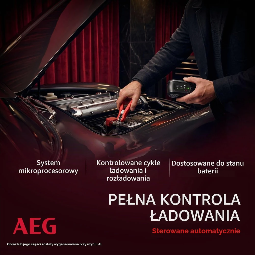 AEG automobilio akumuliatoriaus įkroviklis ir palaikymo įrenginys 12 V 1 A 97175