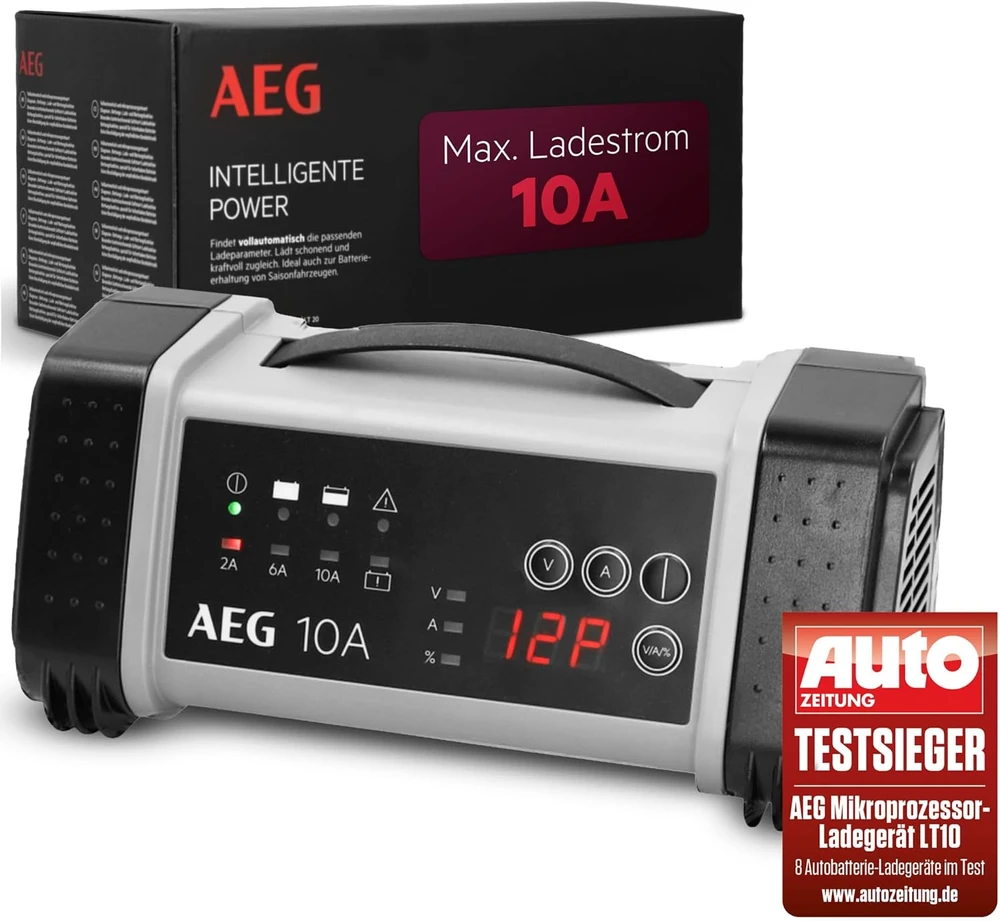 AEG mikroprocesorinis akumuliatorių įkroviklis 12/24 V, 10 A, 9 pakopų, 97024