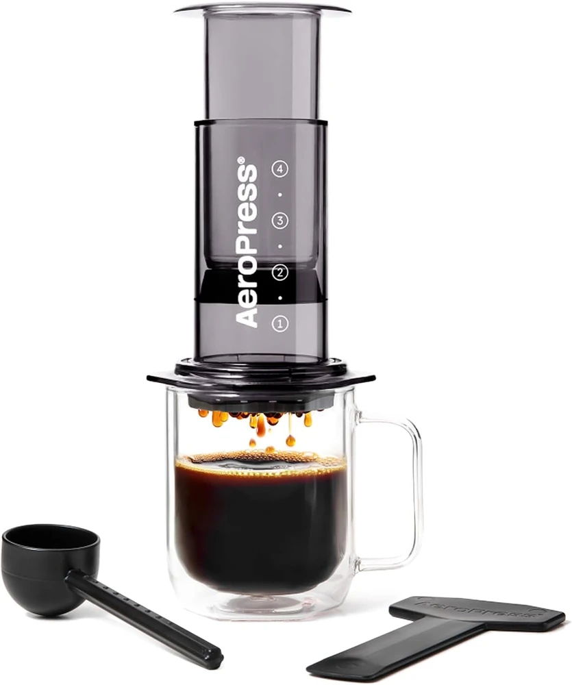 „Aeropress Clear“ juodas kavos virimo aparatas
