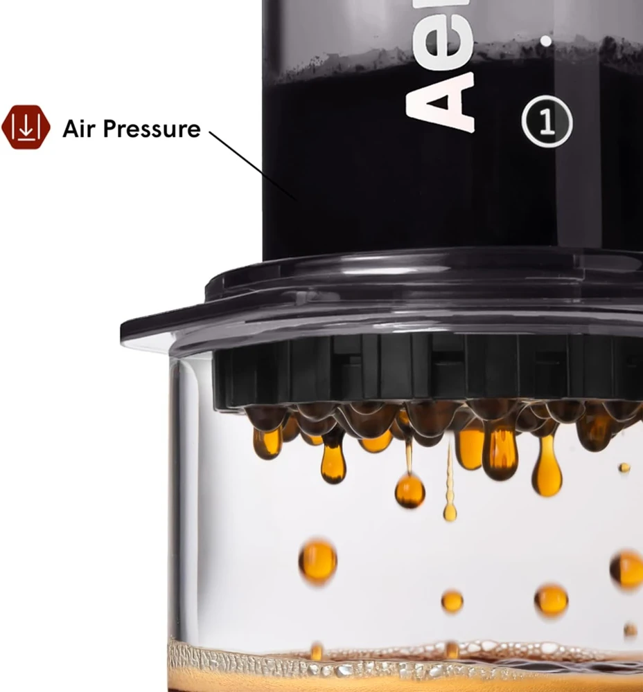 „Aeropress Clear“ juodas kavos virimo aparatas