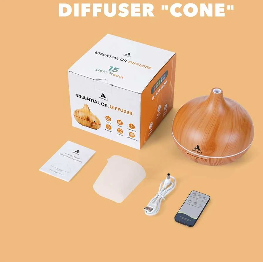 Drėkintuvas Aerosoul CONE 500 ml eterinių aliejų difuzorius