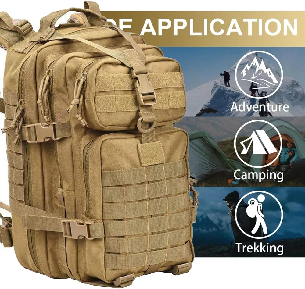 aiGear taktinė kuprinė 45 l, vandeniui atspari, poliesterio ir nailono, TB45KK