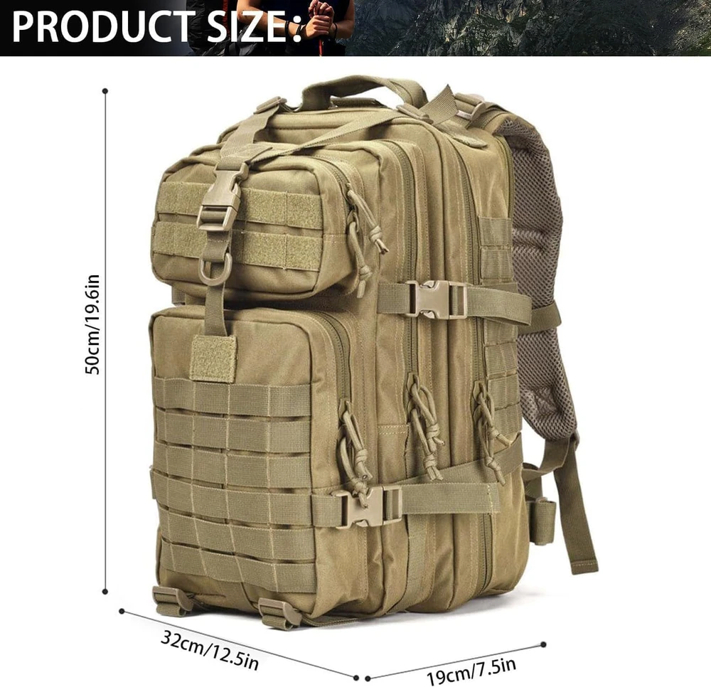 aiGear taktinė kuprinė 45 l, vandeniui atspari, poliesterio ir nailono, TB45KK