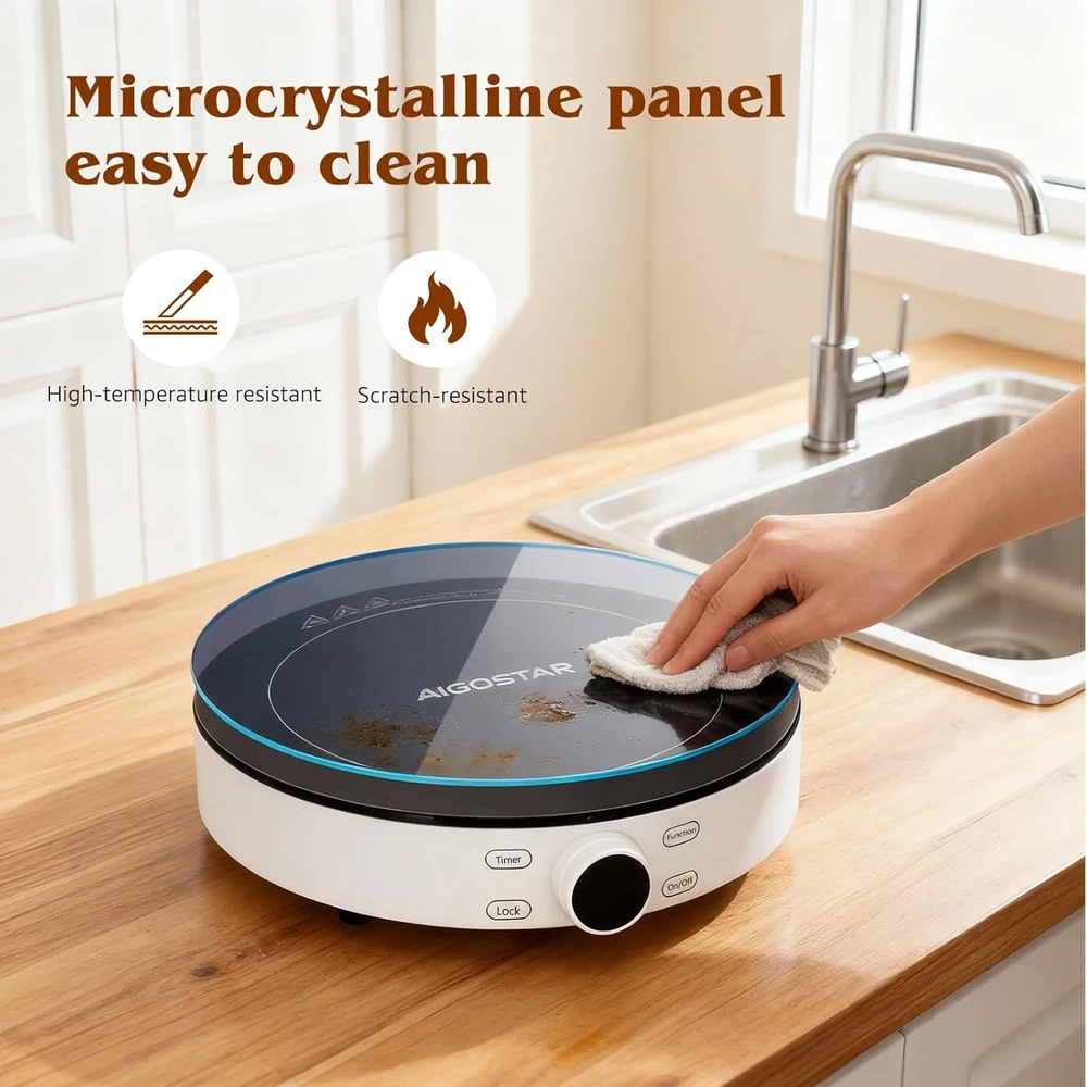 Aigostar Cookmate nešiojama indukcinė kaitlentė 2000 W su 9 galios lygiais