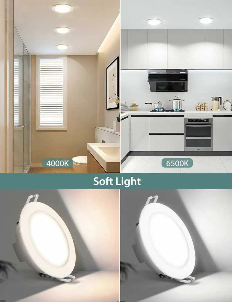 Aigostar įleidžiamas LED šviestuvas IP65, 4, 8 W, 4000 K, 87 x 35 mm, baltas, 6 vnt.