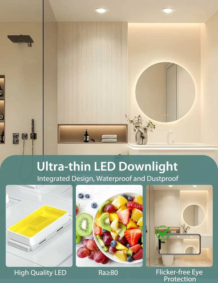 Aigostar įleidžiamas LED šviestuvas IP65, 4, 8 W, 4000 K, 87 x 35 mm, baltas, 6 vnt.
