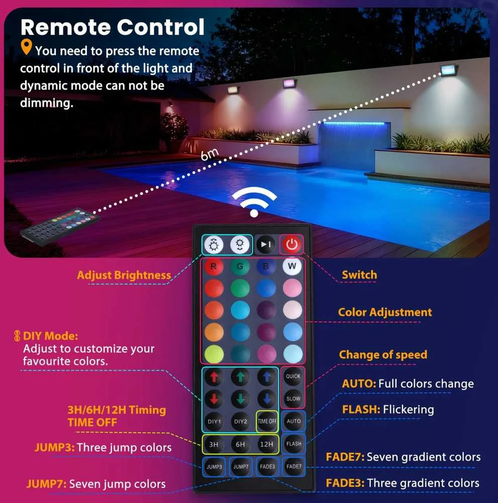 Aigostar LED Prožektorius 50W RGB