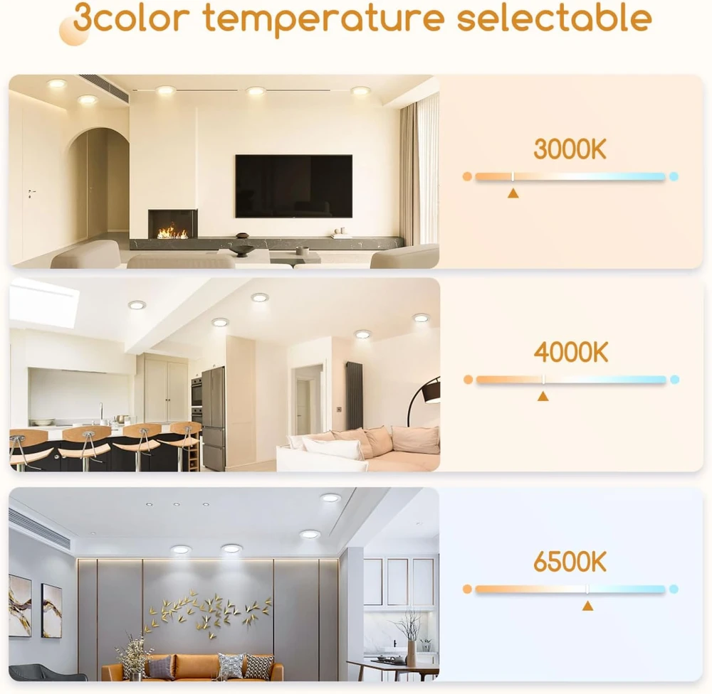 Aigostar itin plonas LED lubinis šviestuvas, 9 W, 230 V, 6500 K šaltai balta, įleidžiamas, 6 vnt. rinkinys