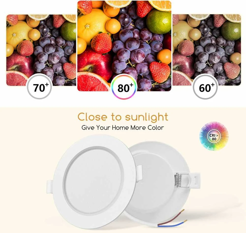 Aigostar itin plonas LED lubinis šviestuvas, 9 W, 230 V, 6500 K šaltai balta, įleidžiamas, 6 vnt. rinkinys