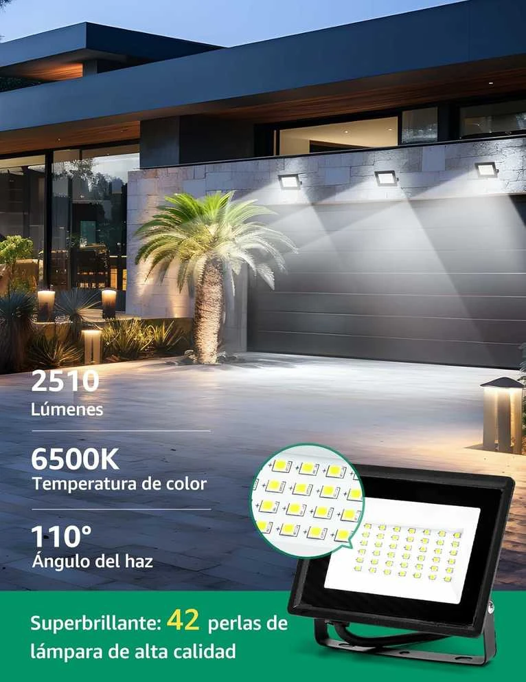 Aigostar LED lauko prožektorius 30 W 2700 lm IP65 6500 K šaltai balta, juodas, Reflektor