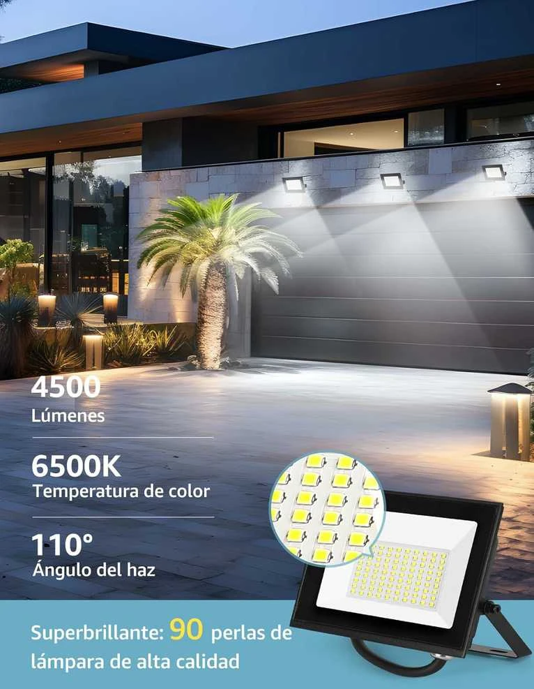 Aigostar LED lauko prožektorius 50 W 6500 K IP65, 4500 lm, aliuminis, šaltai baltas, SL-FLEPA50-865