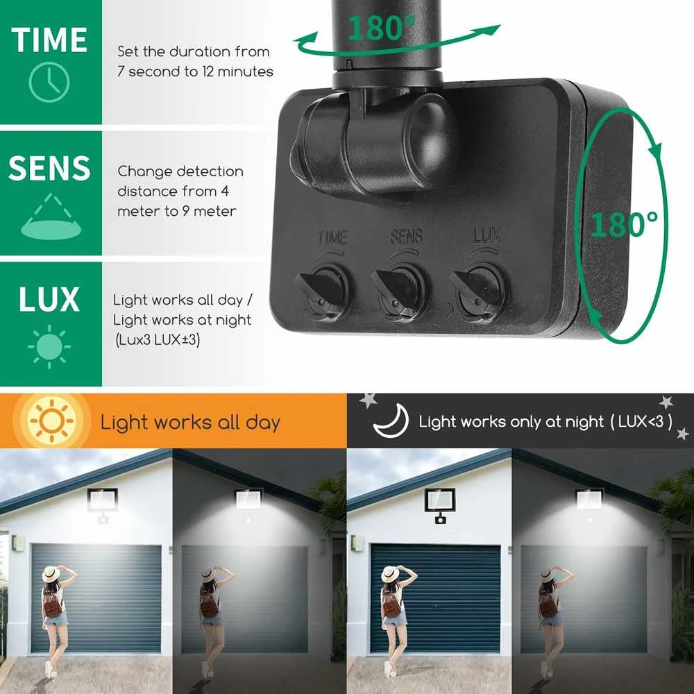 Aigostar LED lauko prožektorius su judesio jutikliu, 50 W, 4300 lm, IP65, šaltai balta 6500 K