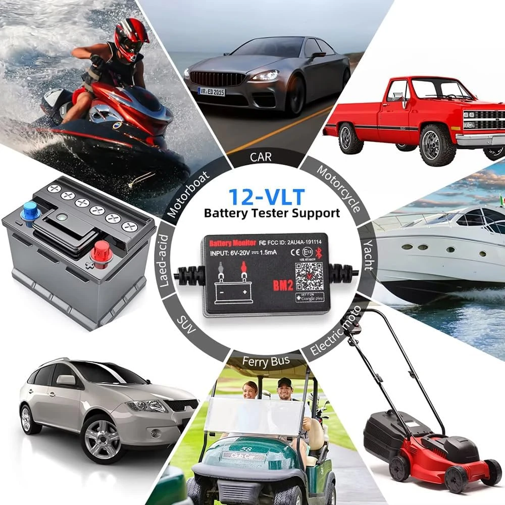 AILI 12 V automobilio akumuliatoriaus testeris su Bluetooth 4.0 ELUSBM2.0