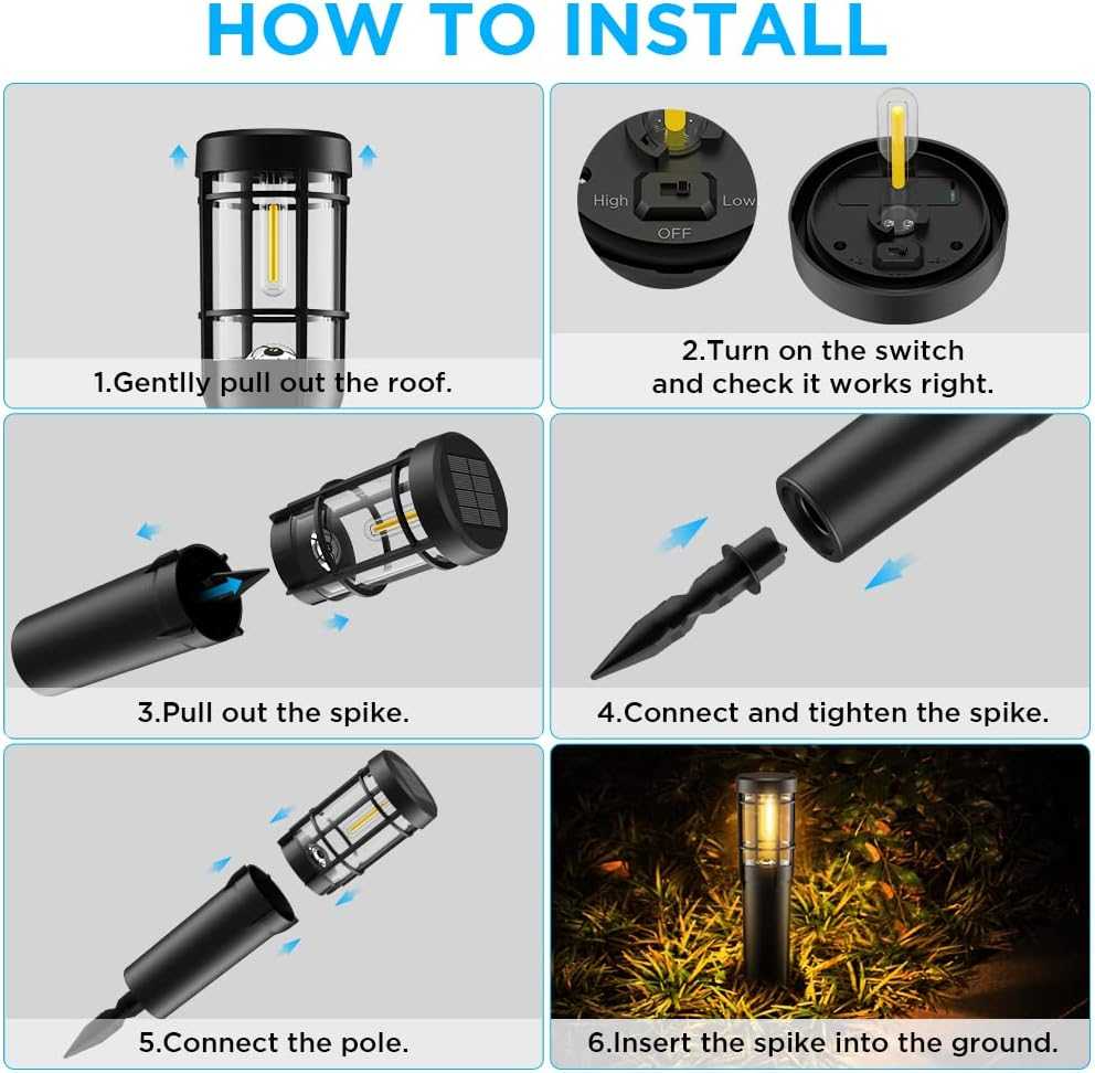 Ainostone LED lauko saulės šviestuvai, IP65, 900 mAh, 3000 K, šilta balta, 4 vnt., solaireP