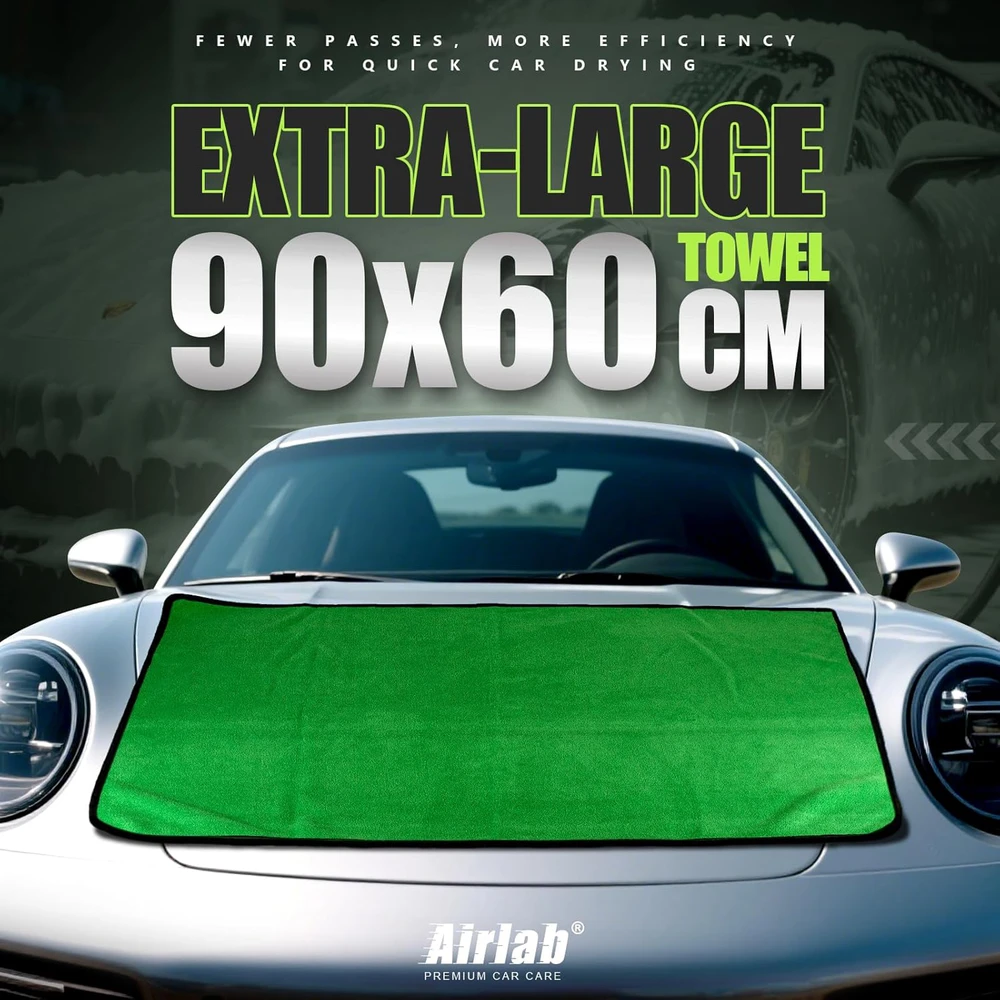Airlab mikropluošto rankšluostis automobiliui, 90 x 60 cm, ultra sugeriantis, žalias, MDL-HMB9060-LV01