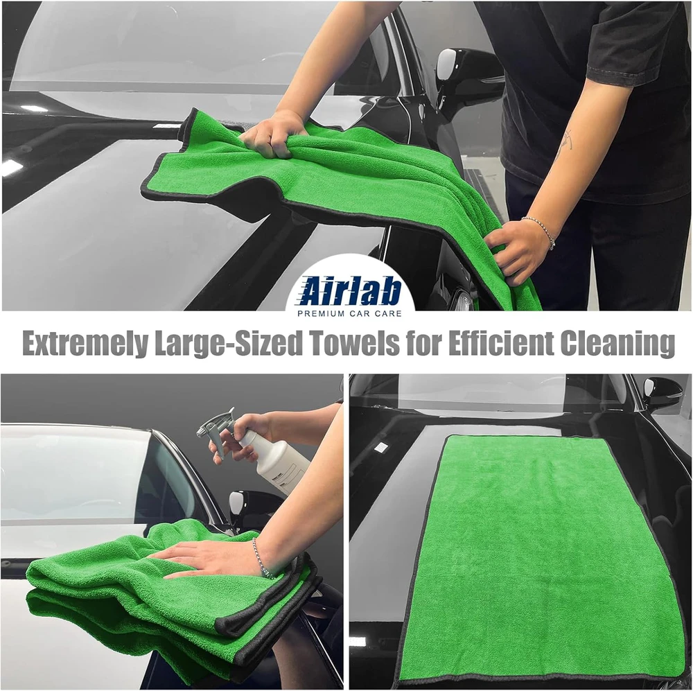 Airlab mikropluošto rankšluostis automobiliui, 90 x 60 cm, ultra sugeriantis, žalias, MDL-HMB9060-LV01